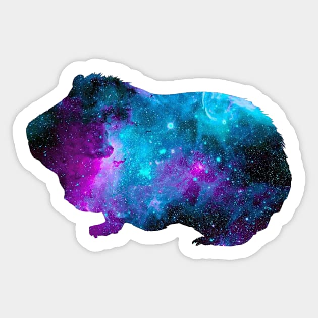 Galactic Guinea Pig Sticker by ARTWORKandBEYOND